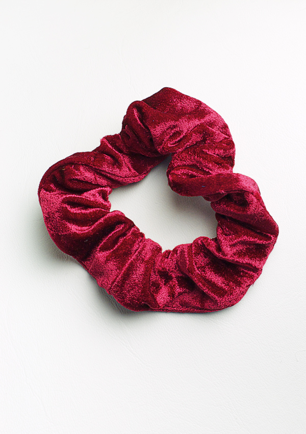 Schrunchie crushed velvet bordeaux