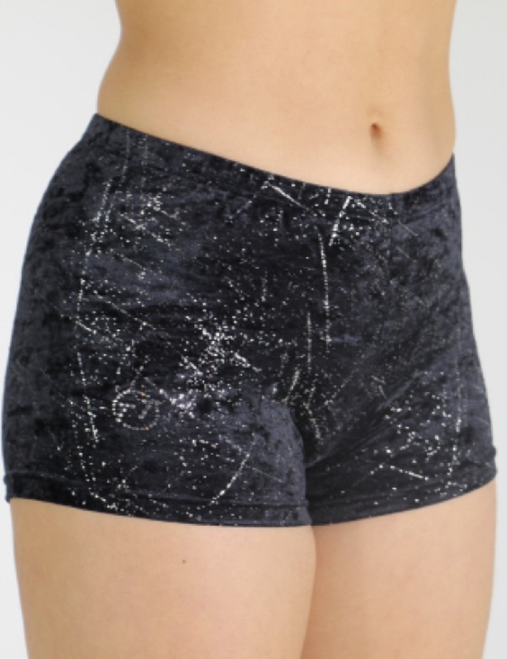 Hotpants zwart glitter velours