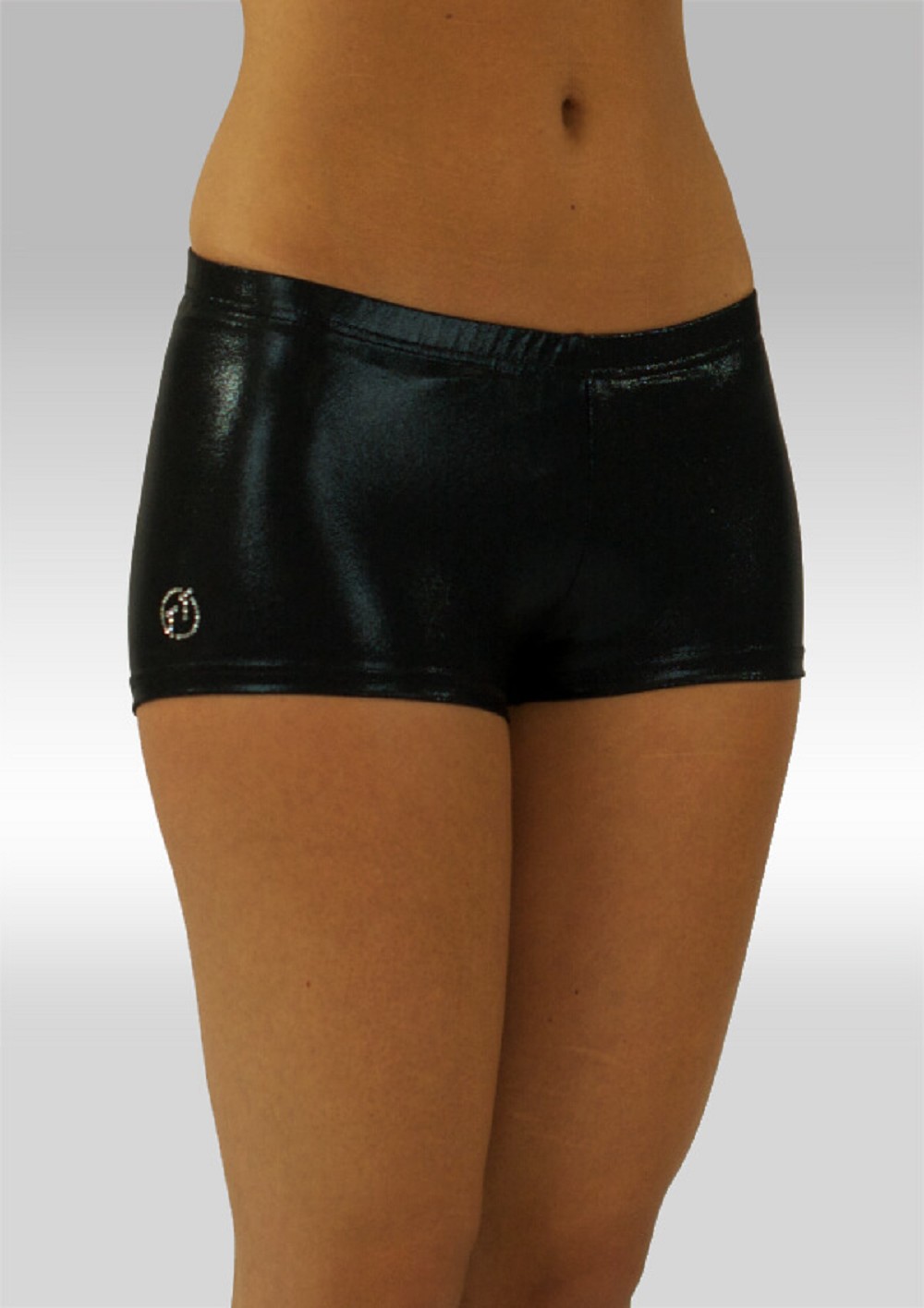Legging short black wetlook W758zw