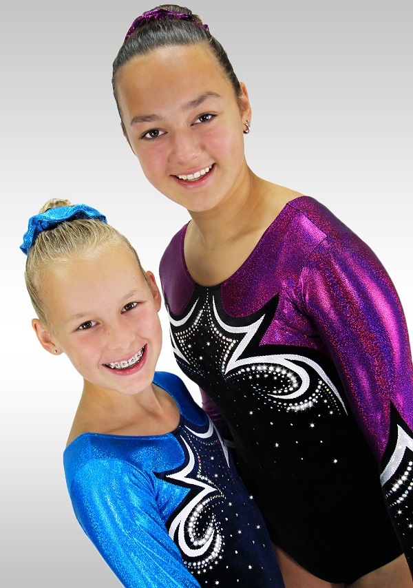 Voimistelupuku K769 black / aubergine