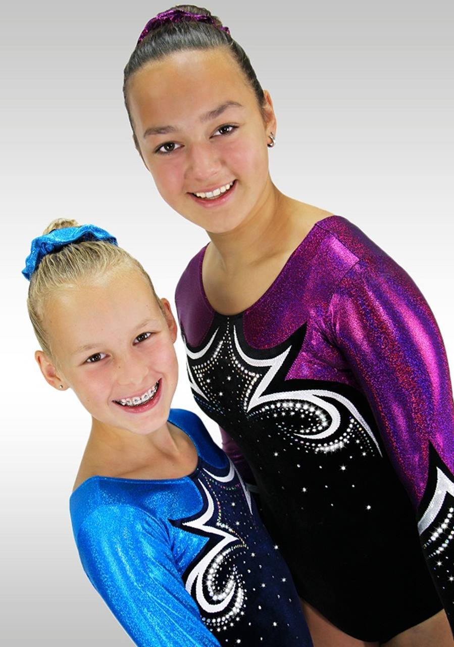 Voimistelupuku K769 black / aubergine