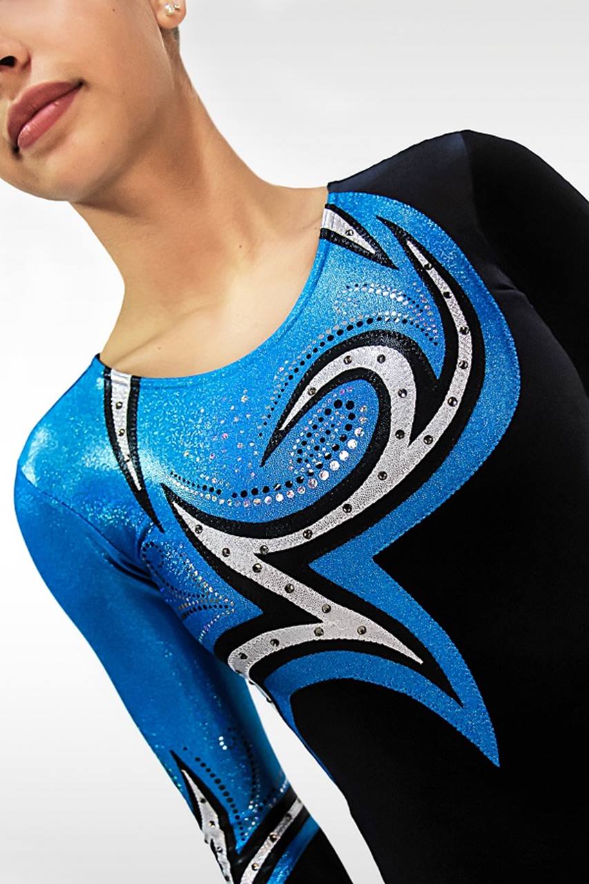 Voimistelupuku V687 black / turchese