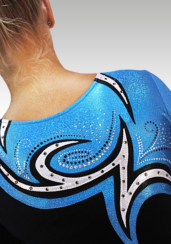 Voimistelupuku V687 black / turchese