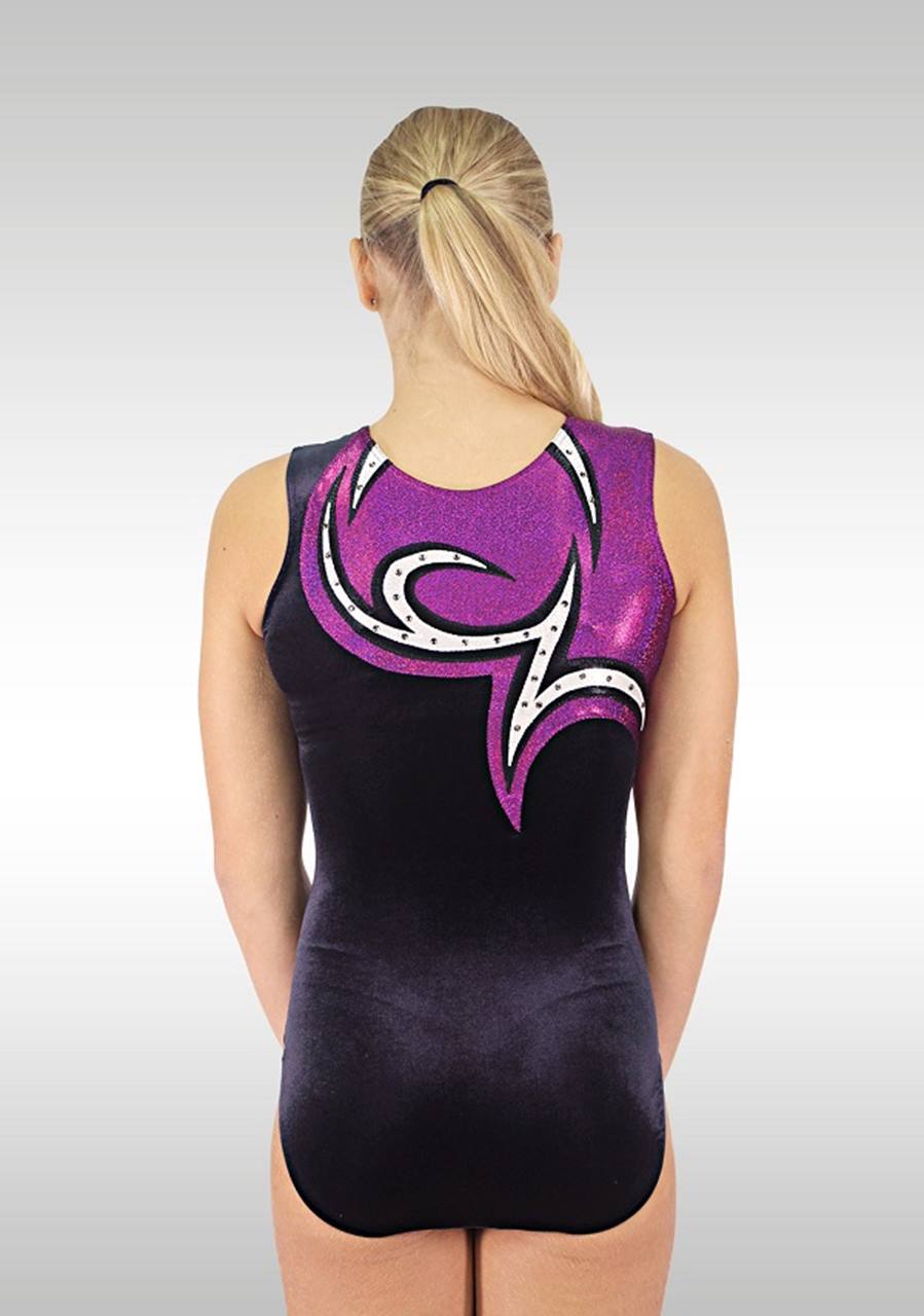 Leotard V675 Black/ aubergine