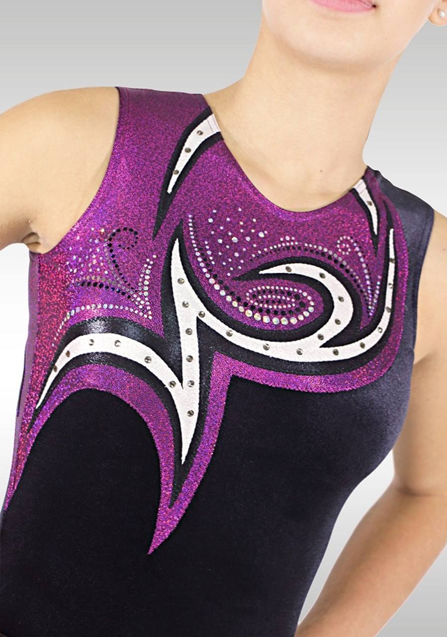 Leotard V675 Black/ aubergine