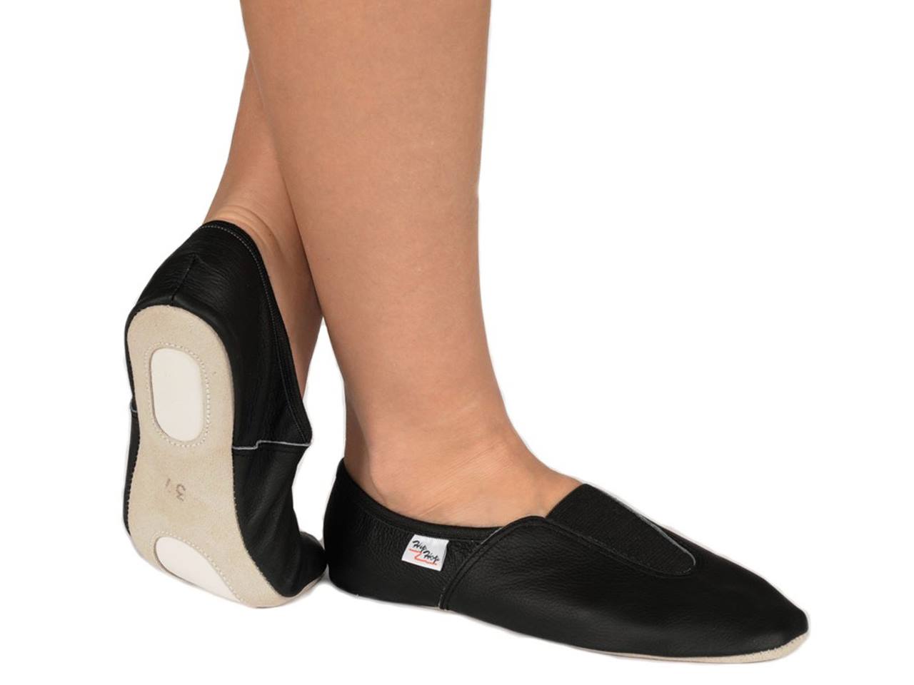 Turnschoen Basic Zwart LEER (maat 30-42)